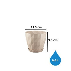So-krt1 Dekoratif Kristal Saksı Takımı 0.6 Litre No 1 Kirli Beyaz