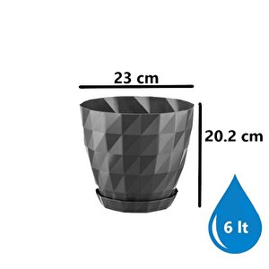 So-krt5 Dekoratif Kristal Saksı Takımı 6 Litre No 5 Antrasit