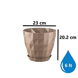 So-krt5 Dekoratif Kristal Saksı Takımı 6 Litre No 5 Moka 8175