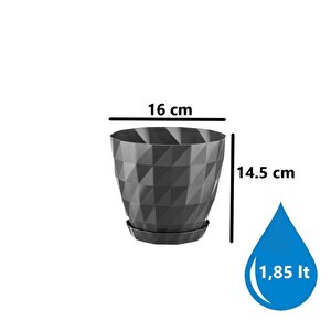 So-krt3 Dekoratif Kristal Saksı Takımı 1.85 Litre No 3 Antrasit