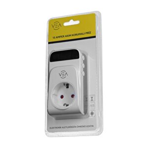Vea Ve-25530 15a 3520w Tekli̇ Di̇ji̇tal Göstergeli̇ Akim Korumali Pri̇z Aşiri Yüksek Geri̇li̇m