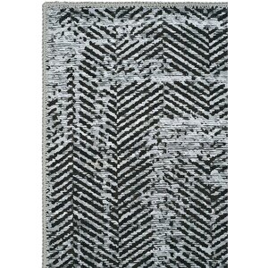 Cool Halı Lumina Antrasit Zigzag Desen Modern Yıkanabilir Şönil Oturma Odası Salon Balkon Halısı