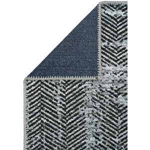 Cool Halı Lumina Antrasit Zigzag Desen Modern Yıkanabilir Şönil Oturma Odası Salon Balkon Halısı