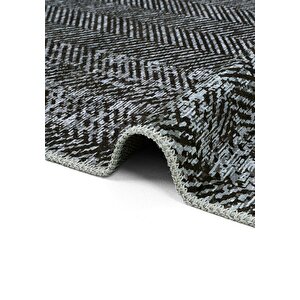 Cool Halı Lumina Antrasit Zigzag Desen Modern Yıkanabilir Şönil Oturma Odası Salon Balkon Halısı