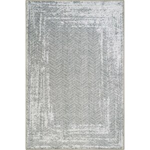 Lumina Gri Zigzag Desen Modern Yıkanabilir Dokuma Şönil Oturma Odası Salon Balkon Halısı 100x250 cm