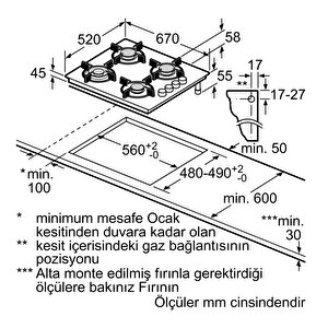 Bosch Poh7c6p30o Siyah Gazlı Ocak