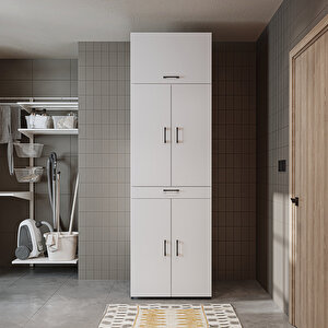 Roomart Dora Banyo Dolabı Kapaklı Çamaşır Ve Kurutma Makinesi Dolabı 70x230 Cm