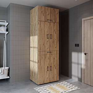 Dora Banyo Dolabı Kapaklı Çamaşır Ve Kurutma Makinesi Dolabı 70x230 Cm Atlantik Çam