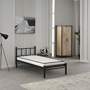 Ventus Tek Kişilik Metal Karyola - Siyah 90x190 cm