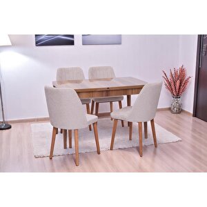 Nehir Milano Mdf Lak Panel Açılır Mutfak Masa Takımı 75x130cm Ceviz