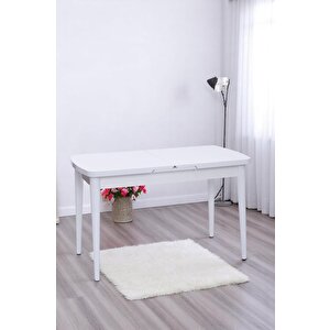 Nehir Mdf Lak Panel Mutfak Masası 75x130cm Beyaz
