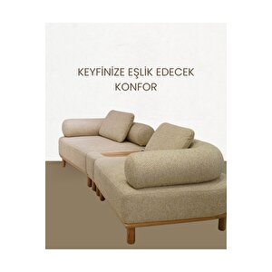 Lavin Bohem Koltuk Takımı, Oturma Odası, Salon Kanepe Ve Berjer Bej Kahverengi