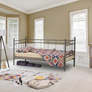 Hypnose Daybed Tek Kişilik Sedir Metal Karyola 90x200 Kahverengi