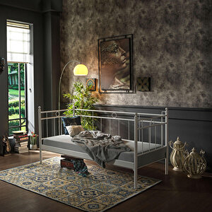 Hypnose Daybed Tek Kişilik Sedir Metal Karyola 90x200 Beyaz