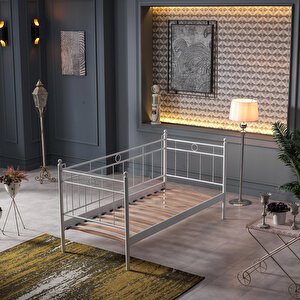 Hypnose Daybed Tek Kişilik Sedir Metal Karyola 90x200 Beyaz