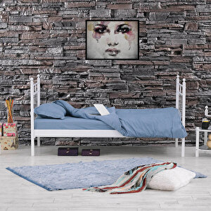 Hypnose Daybed Tek Kişilik Sedir Metal Karyola 90x200 Beyaz