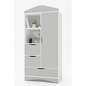 Bali Bohem - 4 Kapaklı Gardırop | Jüt Mdf Kapaklı Elbise Dolabı | 160cm -beyaz