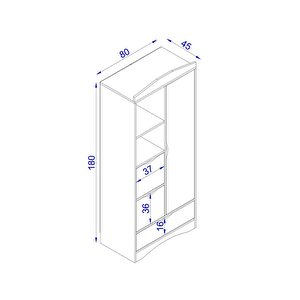 Bali Bohem - 4 Kapaklı Gardırop | Jüt Mdf Kapaklı Elbise Dolabı | 160cm -beyaz