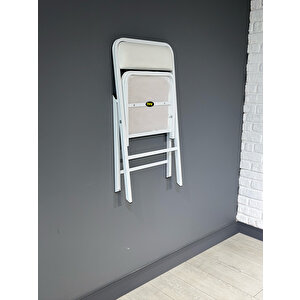 Hey Katlanır Mutfak Sandalyesi Yemek Balkon Bahçe Otel Kafe Katlanır Sandalyesi Beyaz