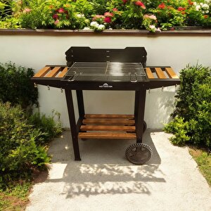 Wetterstein Tekerlekli AHŞAP Sehpalı Mangal/ Barbekü S MODEL