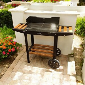 Wetterstein Tekerlekli AHŞAP Sehpalı Mangal/ Barbekü S MODEL