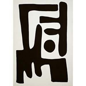 Agnes Krem Siyah Halı Soyut Monokrom Modern Halı Yıkanabilir Yumuşak Doku İpeksi Halı 180x280 cm