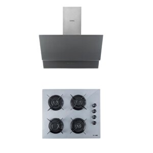 2 Li̇ Gri̇ Cam Set (davlumbaz-ocak)