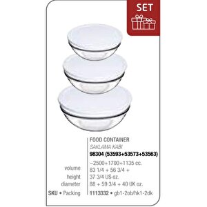 Chefs 3"lü Saklama Kabı (beyaz Kapak)