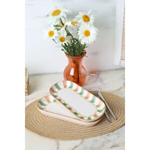 Keramika Bronze Palmiye Noyan Kayık Tabak 26 Cm 2 Adet 22900