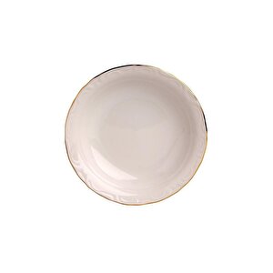 Porselen 12'li Altın Yaldız 17 Cm Çukur Tabak Prl006