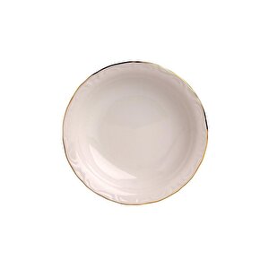 Porselen 12'li Altın Yaldız 20 Cm Çukur Tabak Prl010