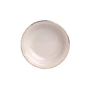 Porselen Çukur Tabak 6'lı Altın Yaldızlı 19 Cm