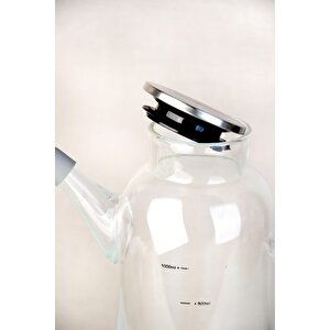 Alisa Metal Kapaklı Silindir Borosilikat Yağlık - 1000 Ml