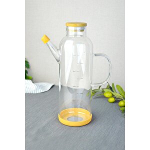 Alisa Bambu Kapaklı Silindir Borosilikat Yağlık - 1000 Ml