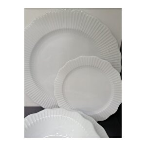 Porselen Frilly 24 Parça 6 Ki̇şi̇li̇k Yemek Takimi