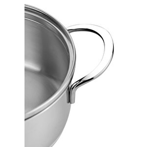 Silver 6 Parça Paslanmaz Çelik Mini Tencere Seti (12-14-16 Cm)