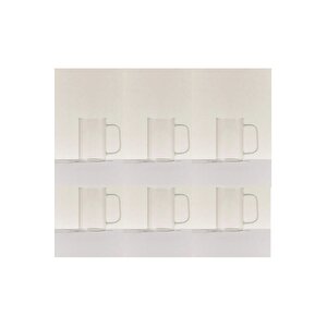 D00003 Lite Borosilikat 6’lı Kulplu Kupa Bardak Takımı-270 Cc.