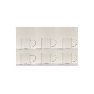 D00002 Lite Borosilikat 6’lı Kulplu Kupa Bardak Takımı-220 Cc.