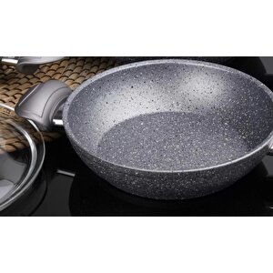 Granit 20 Cm Kapaklı Sahan Gri