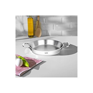 Silver Italyan Çelik Kapaksız Omlet Sahan Set 16-18-20cm-maşa Hediyeli