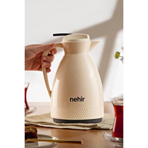 Feraye Cam Termos 1,5 Litre Cafe Latte Krem
