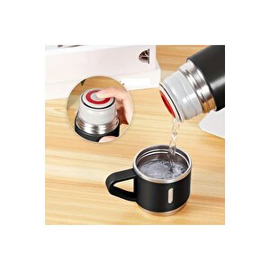 Paslanmaz Çelik Termos Renkli 3 Bardaklı 500 Ml Kutulu Set