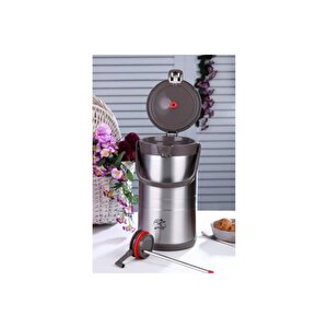 3.5 Lt Çift Katlı Paslanmaz Çelik Pompalı Termos Ckr2008 Kahverengi-3.5 Litre