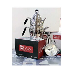 Emirgan 4 Parça Aile Boy Çaydanlık Takımı Silikon Saplı