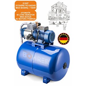 6 Kademeli̇ Ymp6-70 Yüksek Basinç 8 Kat 25 Dai̇re 'ye Kadar 1.75 Hp 50l Tank Hi̇drofor Su Motoru Pompa