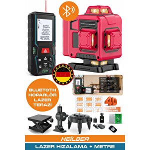 Ba01068k 2'si 1 Arada Lazer Seti | 70m Ölçüm Cihazı + 16 Çizgili 360° 4 Köşe Lazer Hizalama | Şarjlı – Pro Seri