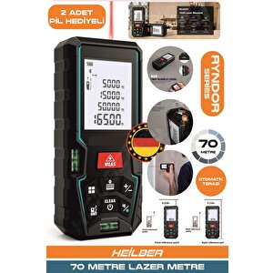 50m Dijital Lazer Metre – Yüksek Hassasiyetli Mesafe Ölçer | Lcd Ekranlı | Otomatik Alan/hacim Hesaplama