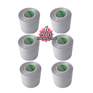 Gri Pvc Bant Geniş 6 Adet 10cmx25mt Gri İzole Bandı
