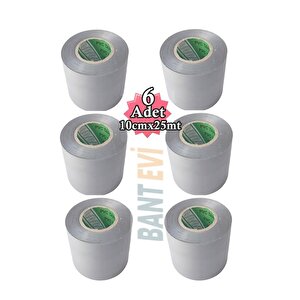 Gri Pvc Bant Geniş 6 Adet 10cmx25mt Gri İzole Bandı