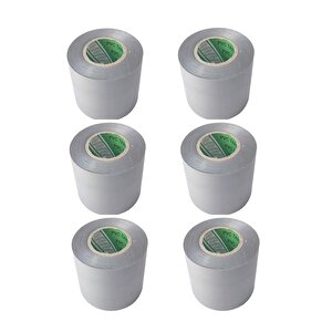 Gri Pvc Bant Geniş 6 Adet 10cmx25mt Gri İzole Bandı